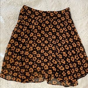 Urban outfitters Floral A-Line Skirt - Black and Orange